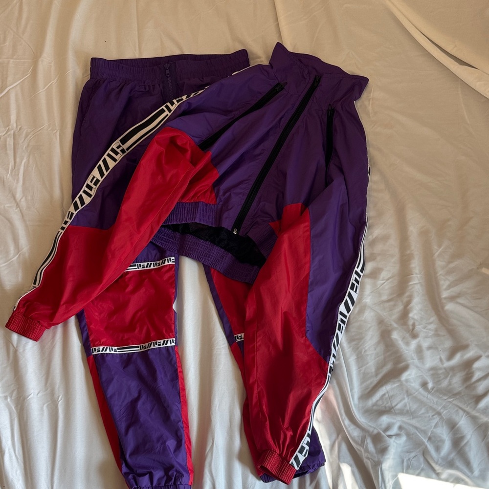 LF Women Purple and Red Jogger Set